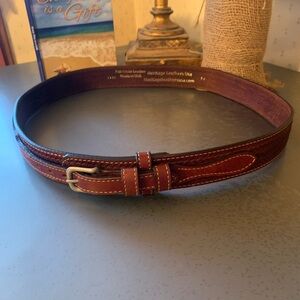Heritage Leather USA belt, BASKET WEAVE BROWN, men’s size 38.
